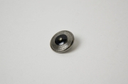 Guzik metalowy 20mm srebrny czarny z cyrkonią
