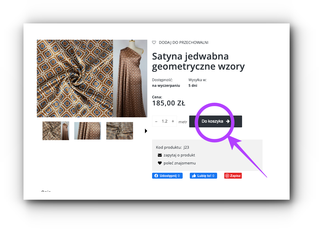Dodanie produktu do koszyka