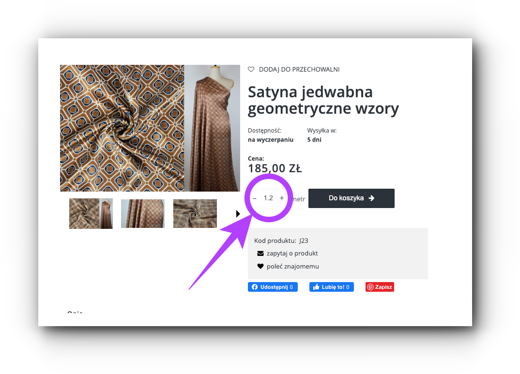 Wybór ilości materiału